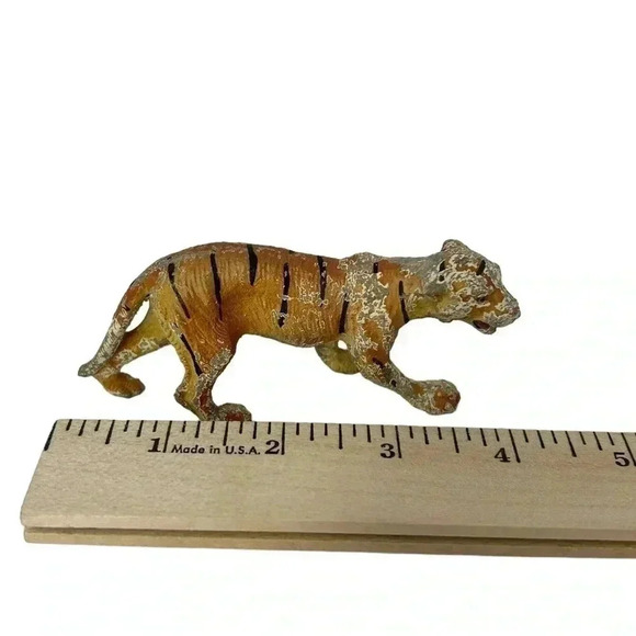 VINTAGE 1970s? HANDMADE HAND-PAINTED AFRICAN CLAY SAFARI ANIMAL FIGURINES SET - Picture 10 of 15